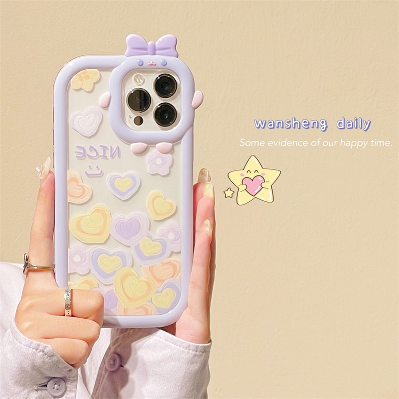 Soft Case TPU Motif Lukisan Minyak Ungu Untuk iPhone 13 12 11 Pro Max X Xr Xs Max 8 7 6 6s Plus