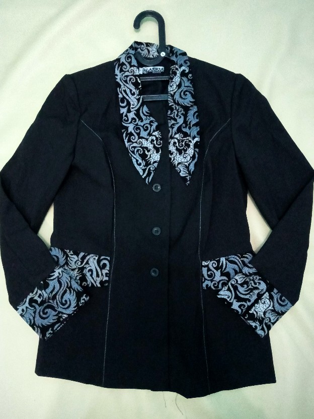 Set Blazer Baju Kerja Wanita Batik  Abu Abu Tua Guru,bank,hotel,sekretaris,kasir,klinik Kantor