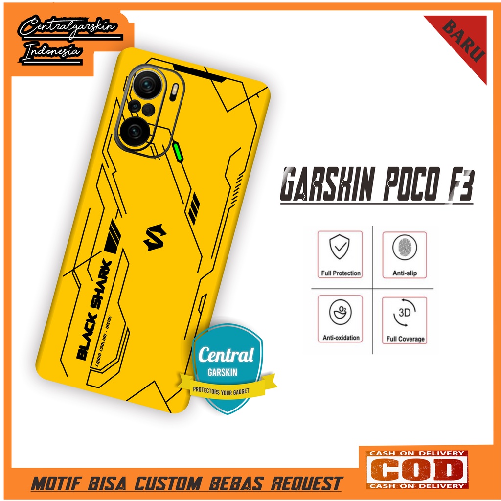 Garskin Pocophone F3 Poco F3 - black shark yellow Fullbody