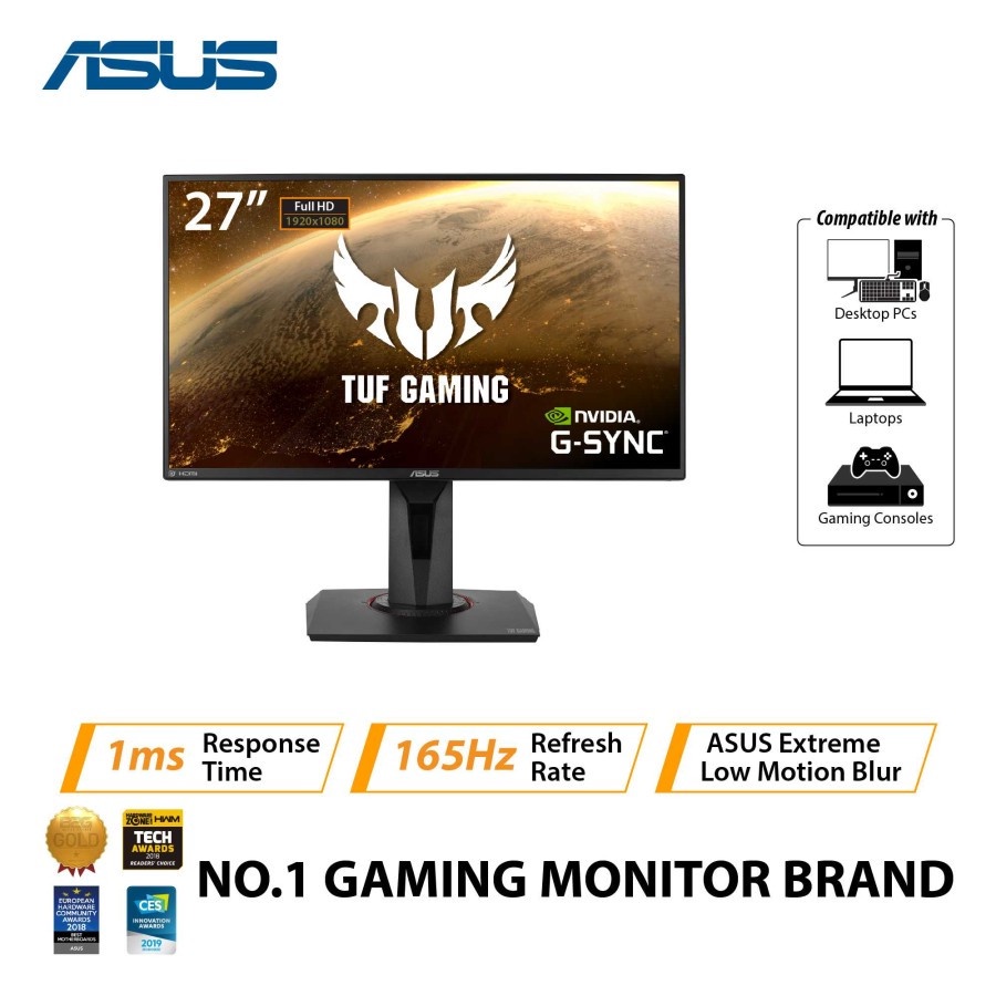 Monitor LED ASUS TUF VG279QR IPS 27inch 165hz 1ms GSYNC FHD 1080p 27&quot;