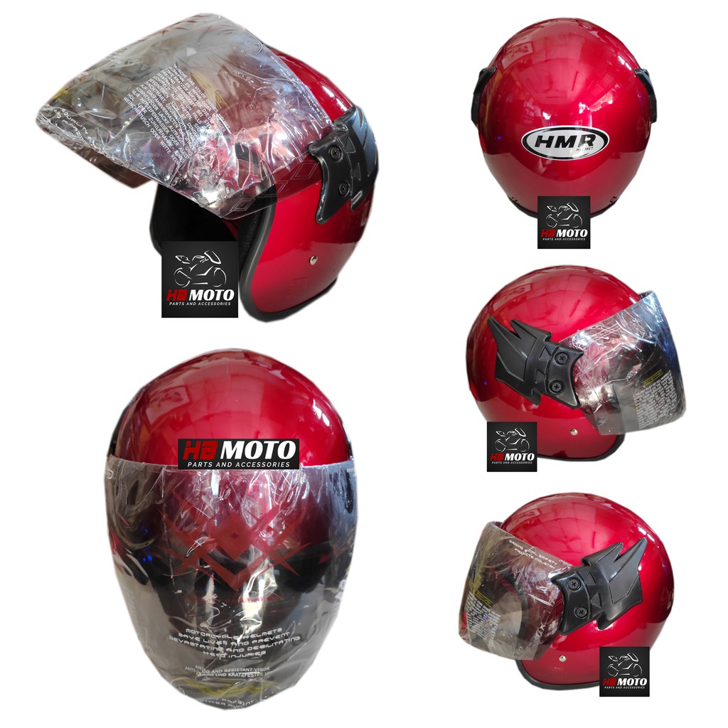 Helm HMR Solid Red Maroon HMRCEN1RM / Helm SNI / Helm Half Face / Helm Dewasa / Safety Helmet / Helm