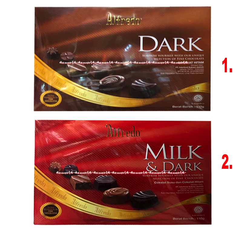 

Alfredo Dark Milk & Dark 110gr Coklat Susu Hitam Chocolate Al Fredo Coklat