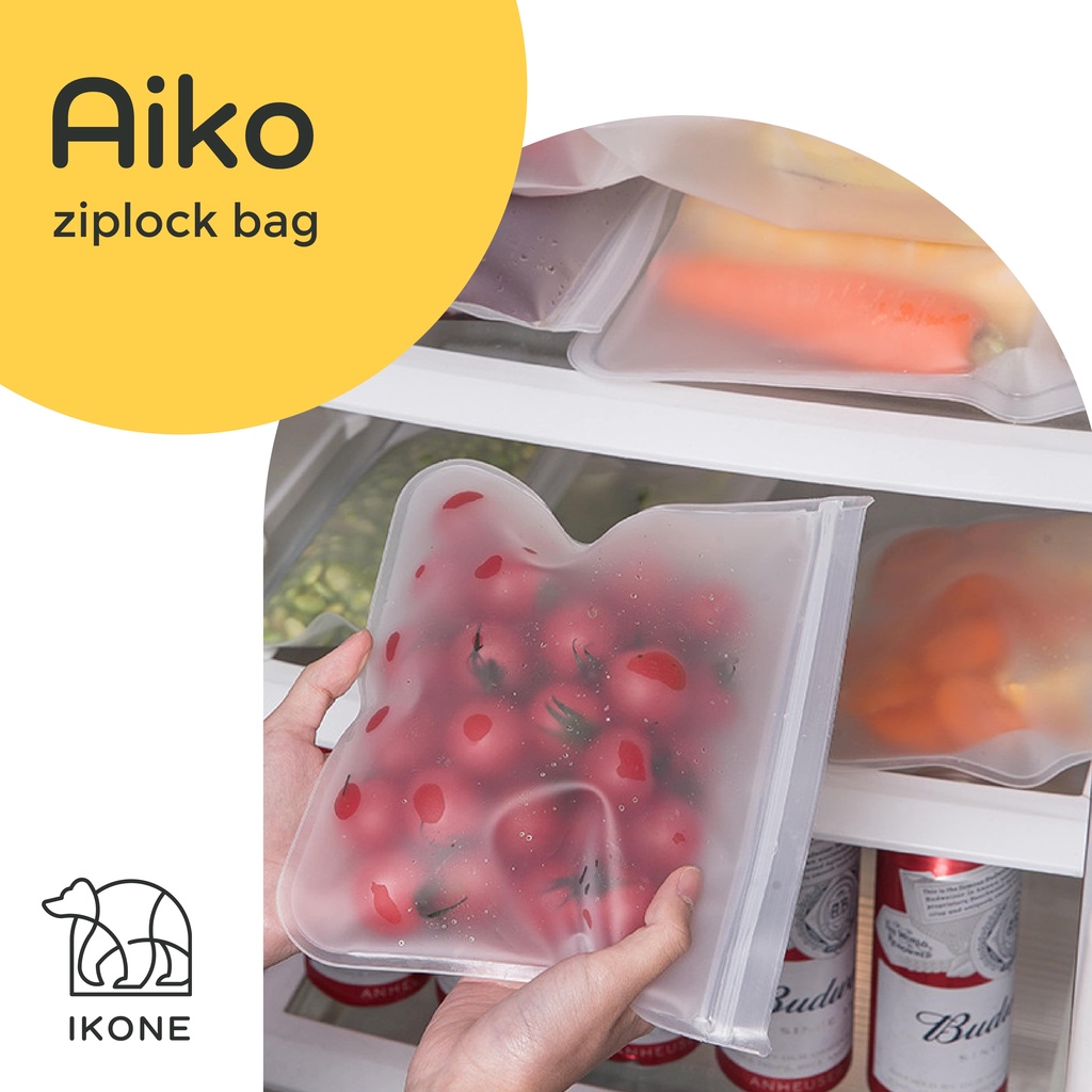 【IKONE】AIKO Plastik Kulkas Penyimpanan Reusable Ziplock Quality Material EVA Berbahan Tebal Menjaga Kulitas Makanan Segar Plastic Storage Fridge