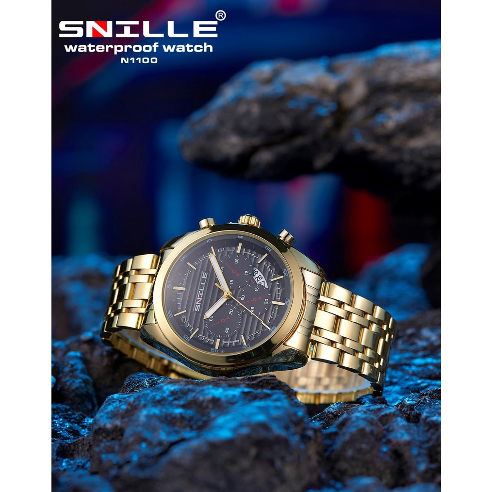 Snille Jam Tangan Rantai pria Unisex Original Asli Anti Air Waterproof 1100