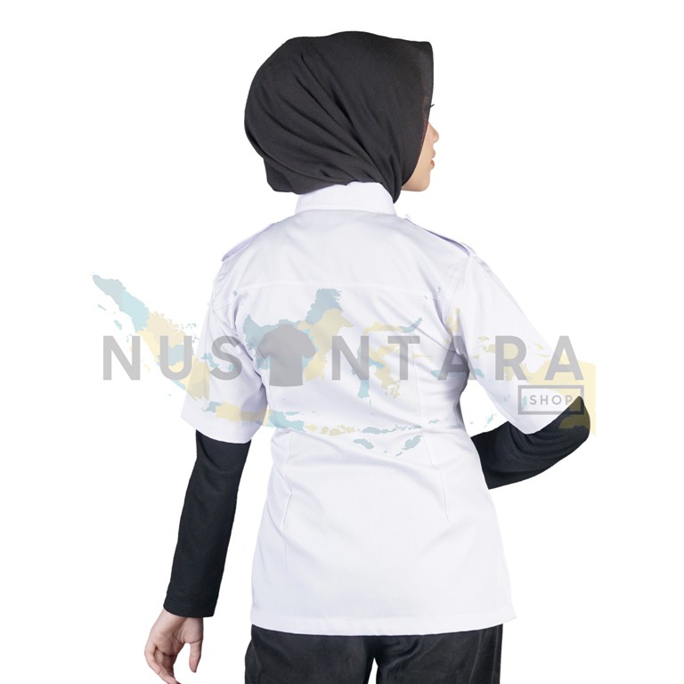 Kemeja putih dinas Pns Wanita Baju Putih Kerja  Pdh Pns Wanita Lengan Pendek Kemeja Atasan Putih Kerja Wanita Baju Dinas Putih Pns Pemda Seragam Putih Pdh Kemeja Dinas Baju Profesi Kemeja Putih Atasan