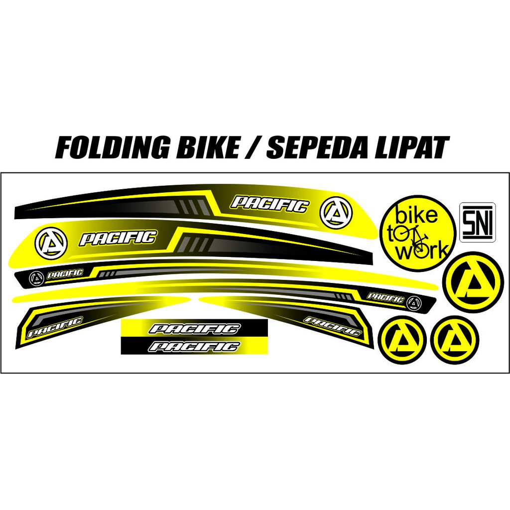 STIKER POLET SEPEDA LIPAT PACIFIC STILE ART DECAL STIKER VARIASI