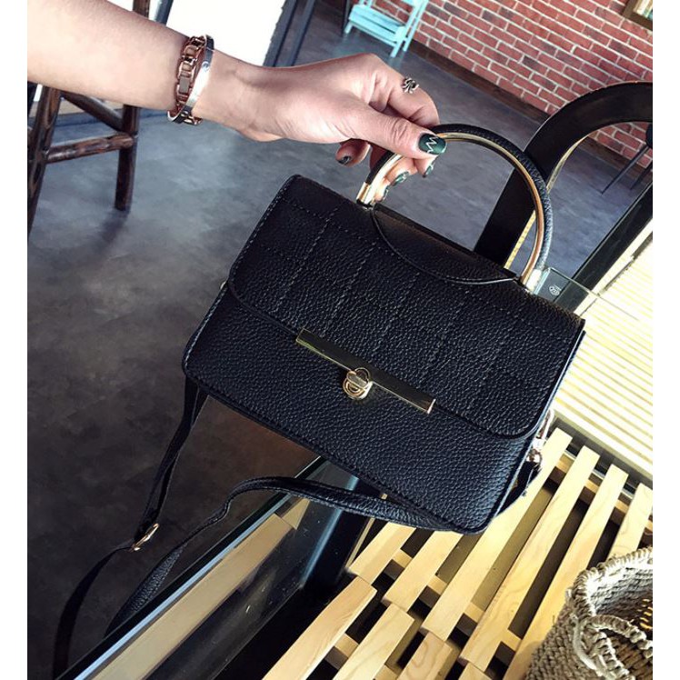 TAS SELEMPANG WANITA IMPORT KULIT HITAM PESTA SELENE TA009B5 PREMIUM KOREA SLING BAG HAND MURAH CEWE