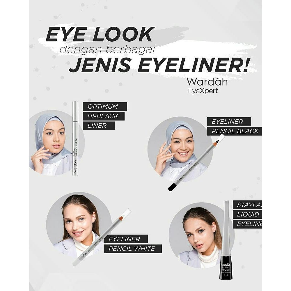 Wardah Eyeliner Pencil Black / White Eye Liner Pensil Eye Xpert BPOM (KIM)