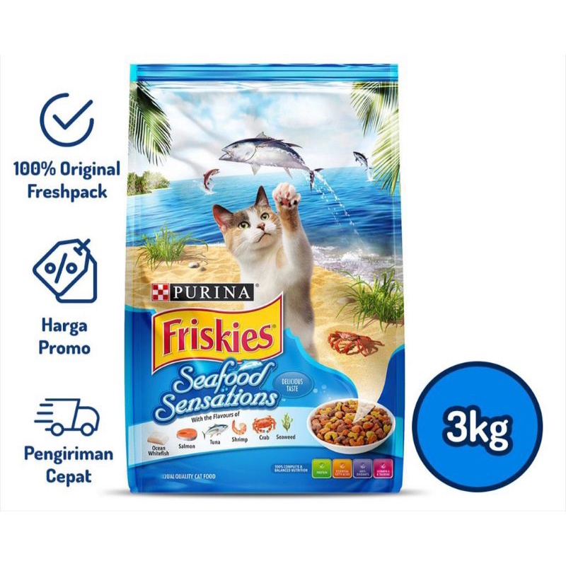 Friskies Adult Seafood Sensations Makanan Kucing Dewasa 2.8kg kemasan baru