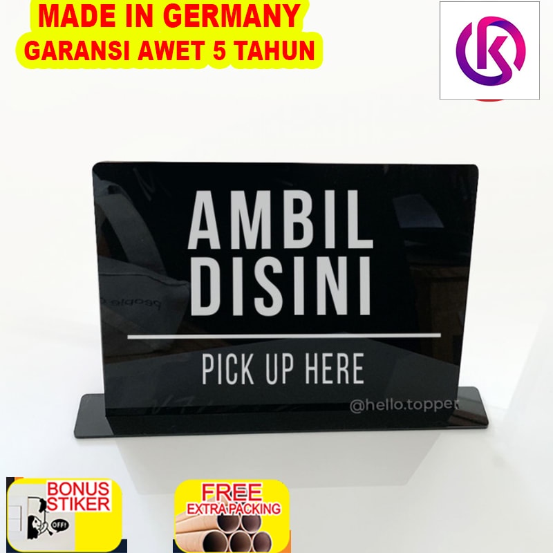 

Murah Pick Up Here Sign Standing Akrilik | Sign Meja Ambil Disini