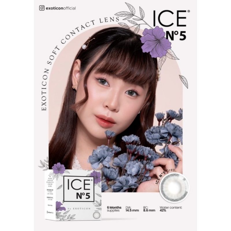 Softlens ICE No5 N5 Exoticon Korea NORMAL PLANO MINUS 14.5mM/ X2 /Exoticon/Eksoticon