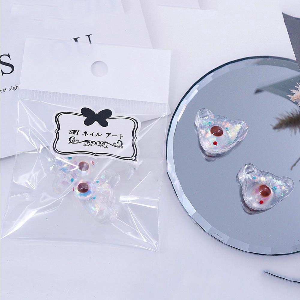 AUGUSTINA Agustin Puppy Nail Art Perhiasan Kartun Beruang Anjing DIY Aksesoris Nail Art