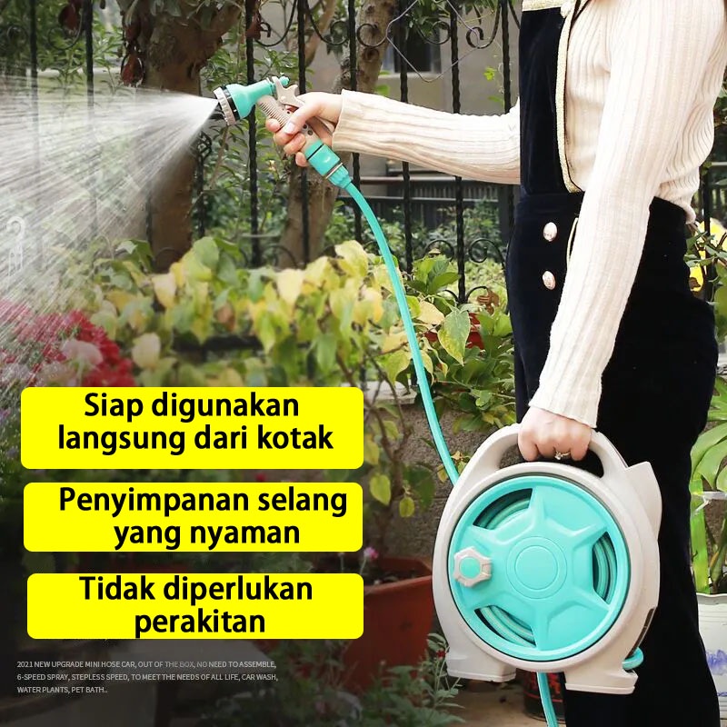 [COD] MICRO HOSE REEL SET + SELANG AIR 15 METER / SEMPROTAN GULUNG GULUNGAN SIRAM TAMAN KEBUN GARDEN TERAS GARASI