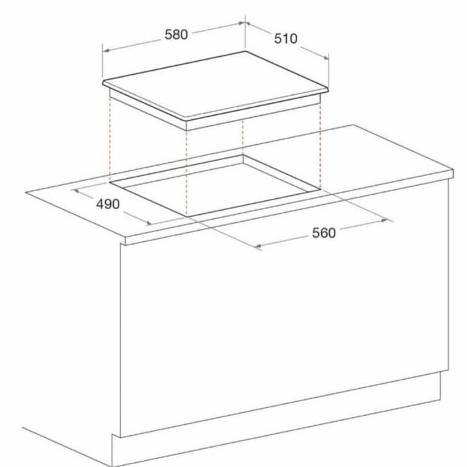Kompor Gas Delizia Built In Gas Hob 60 Cm Dhp64As7Ghix Ein.Indo