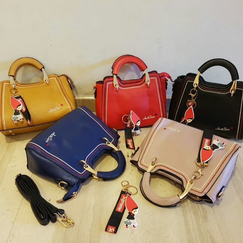 Diskon! Tas Cewek Import Top Handle Bag Wanita Bisa Selempang Bonus Gantungan 932 Murah