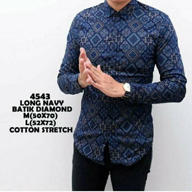 ameliashop16 LONG  BATIK DIAMOND / KEMEJA BATIK SONGKET DIAMNOD MODEL SLIMFIT