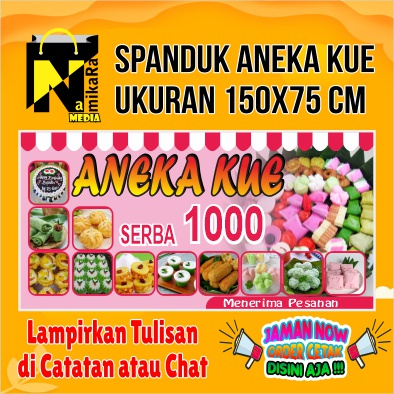 Jual Spanduk Banner Backdrop Aneka Kue Murah Bisa Custom Banner Aneka Kue Keren Dan Murah