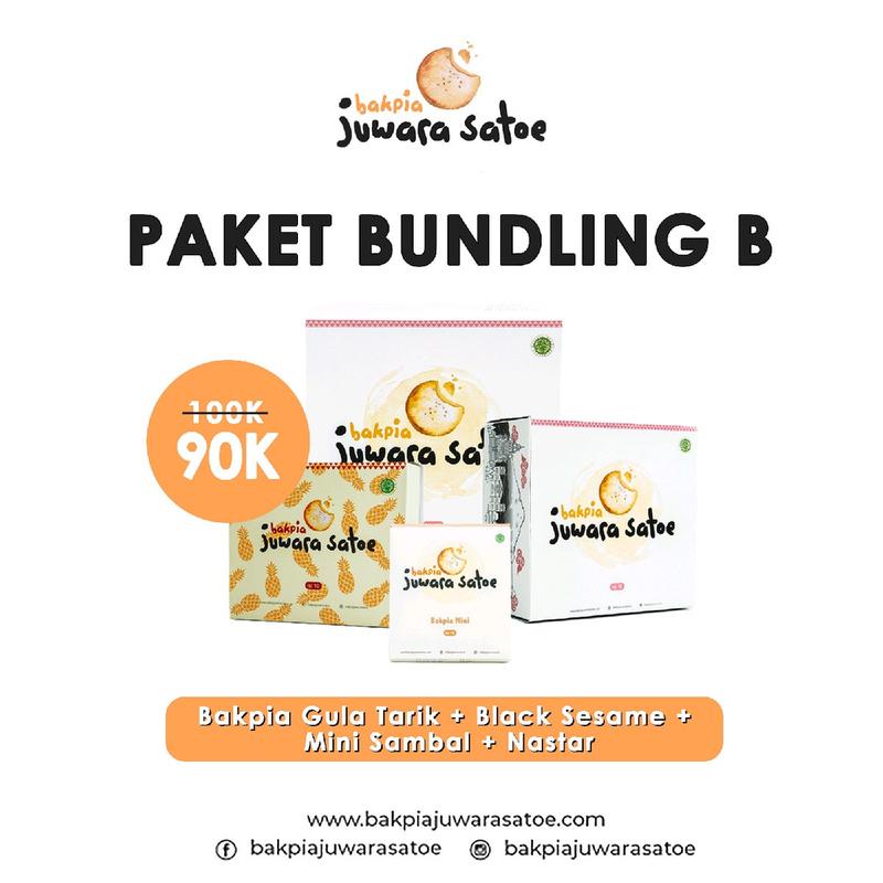 [ 4 BOX ] PAKET BUNDLING B (GULA TARIK, BLACK SESAME, MINI SAMBAL, BAKPIA NASTAR)- BAKPIA JUWARA SATOE