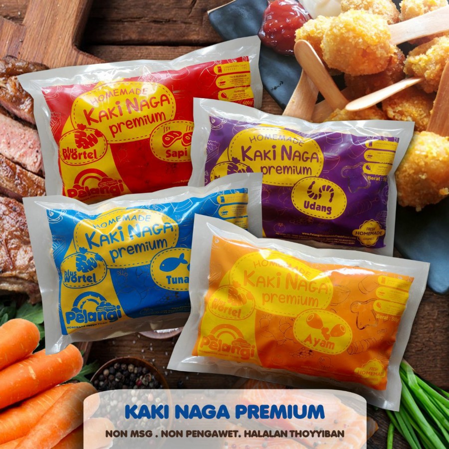 

Kaki Naga Non MSG Ayam/Sapi/Udang/Tuna - Pelangi Anak Healthy - Frozen Food