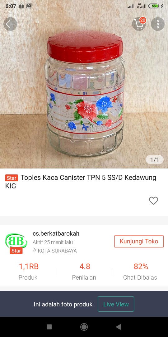 Toples Kaca Canister Tpn 5 Ss/d Kedawung Kig