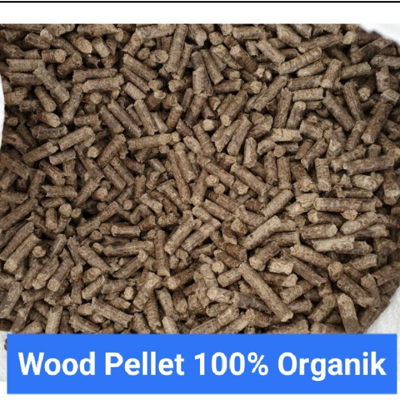 Pelet Kayu Wood Pellet Repack 1Kg Alas Kandang Hewan Penganti pasir kucing