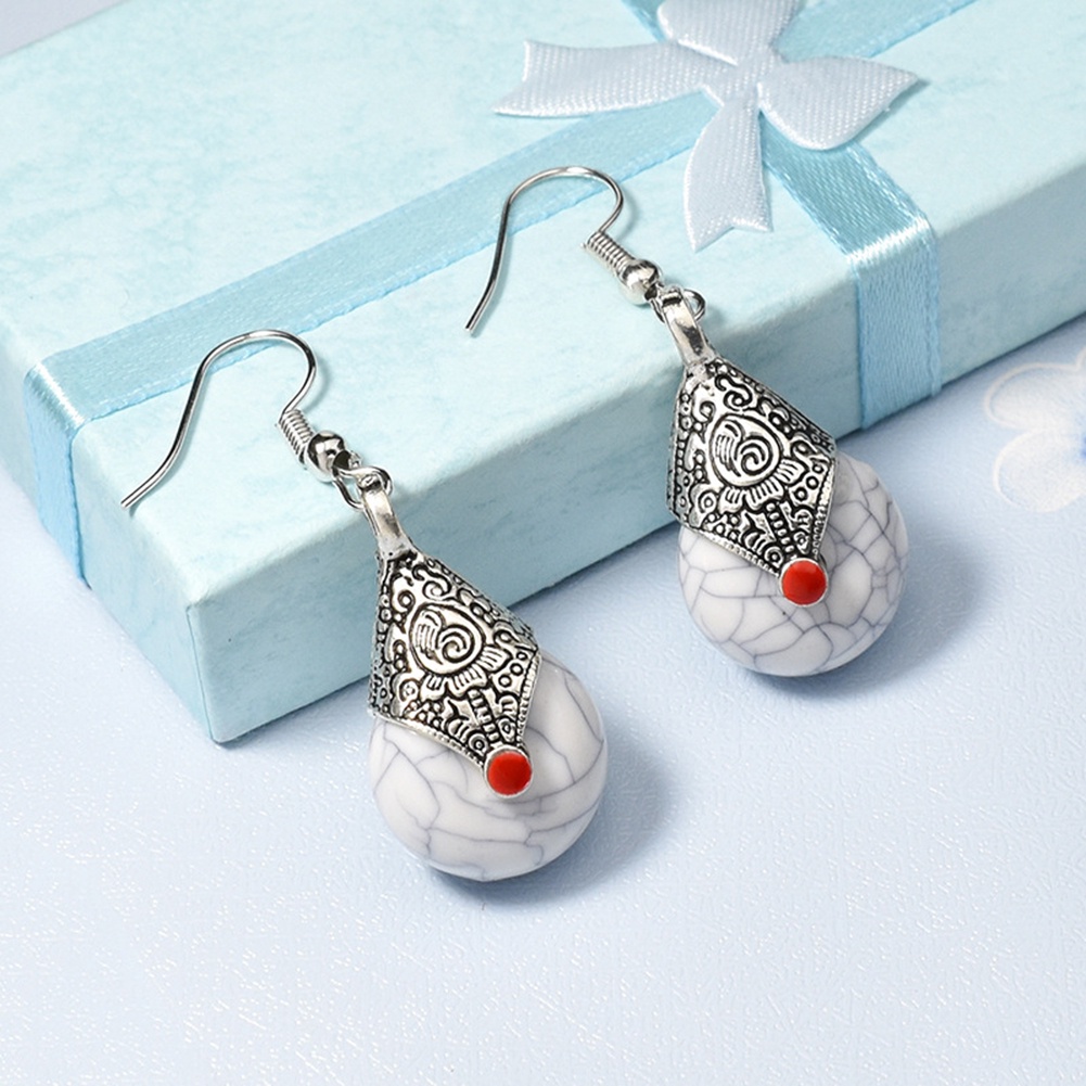 Hu Hu Hu Hu Hu Alat Bantu Pasang Kacamata♡ Anting Kait Gantung Wanita Bahan Resinalloy Desain Batu Gaya Etnik Untuk Hadiah