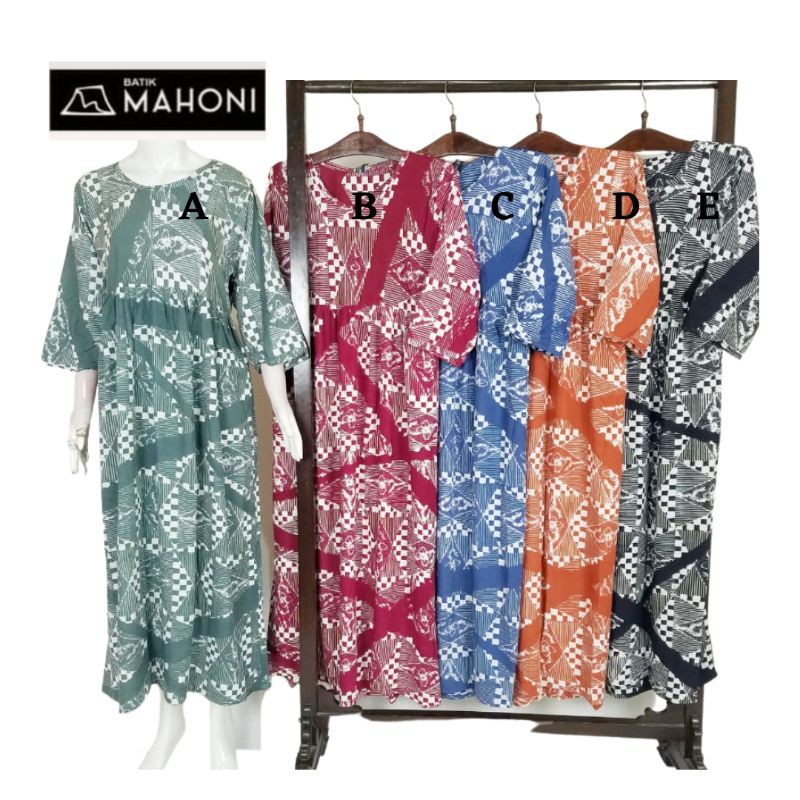 S Wiru oval resl Batik Mahoni / longdress sekdress daster batik huza grosir Pekalongan