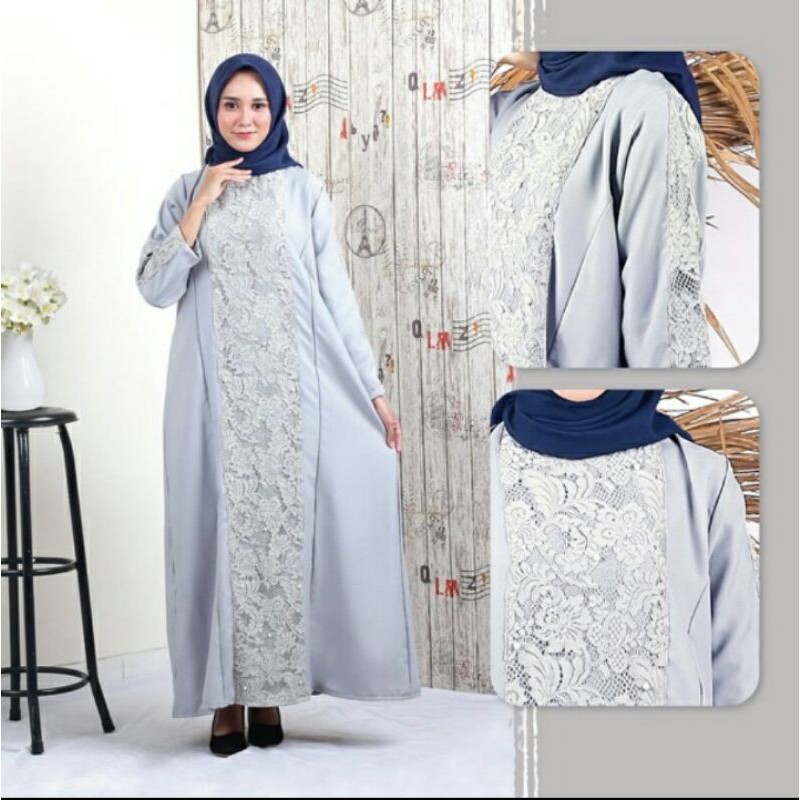 Baju Gamis Muslimah Butik Adora Fashion Moscrepe ALL SIZE MC(800,587,325,991) Bisa COD