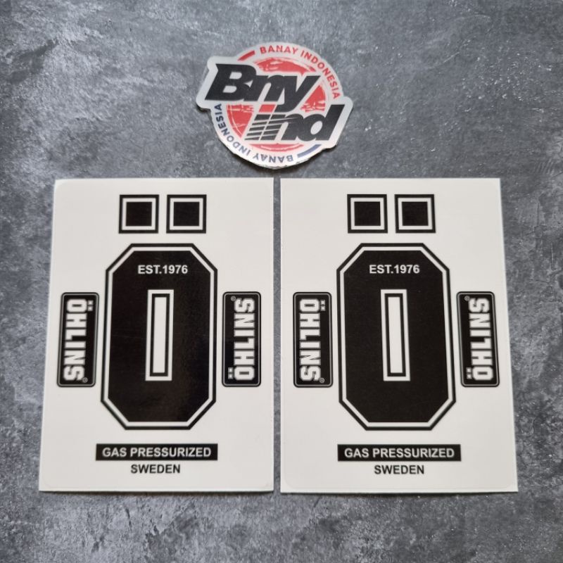 STICKER STIKER SHOCK DEPAN OHLINS PRESSURIZED TRANSPARAN