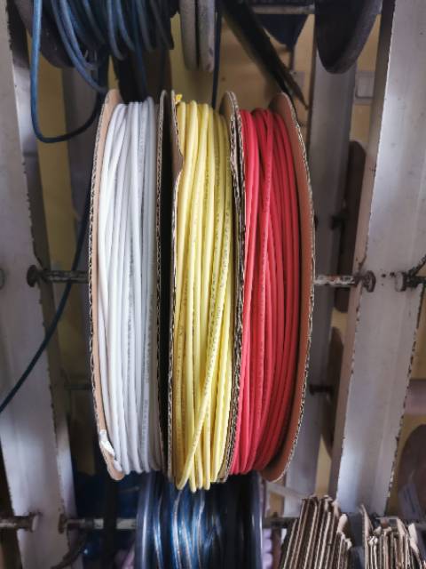 ECER kabel BAKAR SELONGSONG selang PELAPIS PELINDUNG HEAT SHRINK TUBING CABLE warna biru merah kuning putih