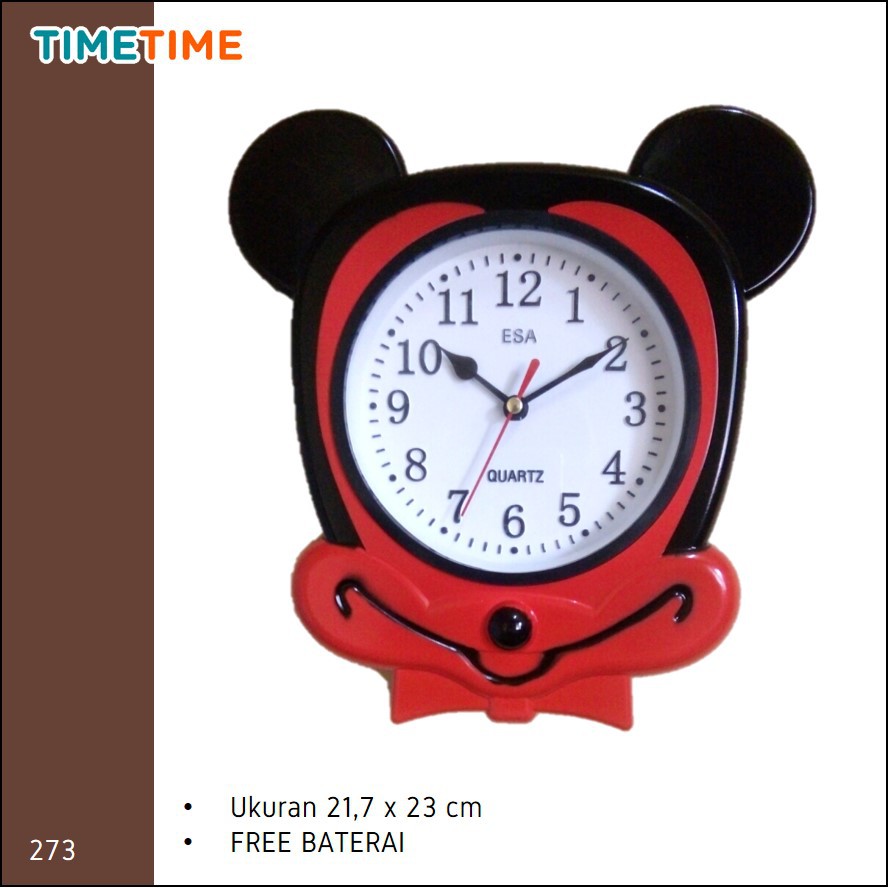 Jam Dinding Bentuk Kepala Mickey Mouse BAGUS Free Baterai