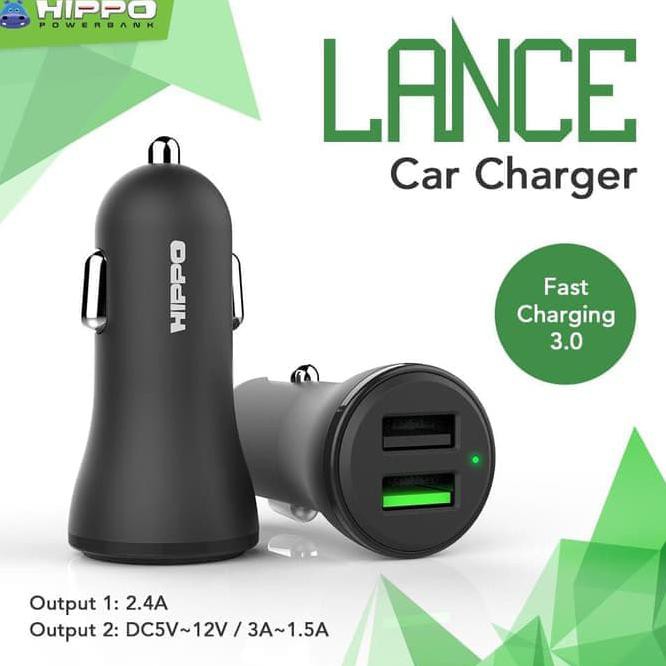 swls hippo car charger lance (fast charging) value pack - putih lpft
