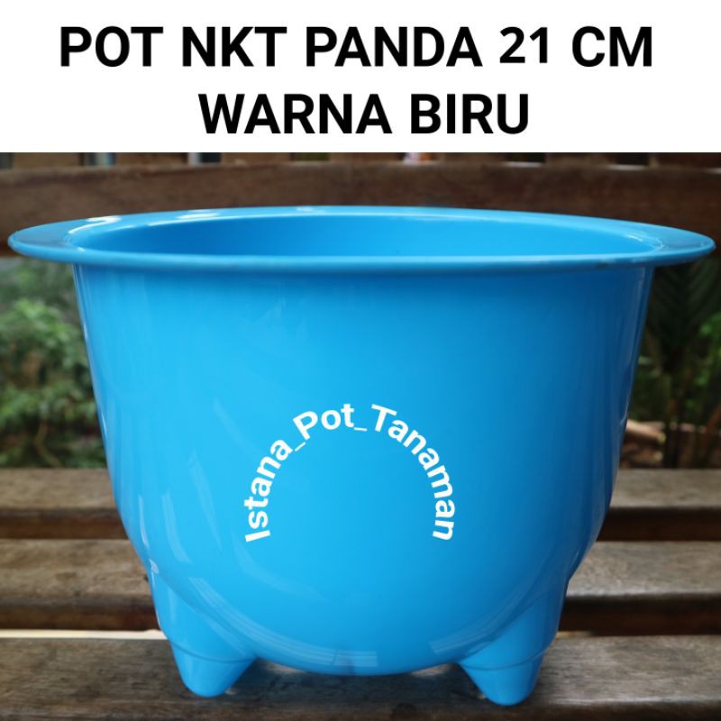GROSIR POT BUNGA TANAMAN NKT PANDA WARNA BIRU 21 CM ~ Sale abizzz