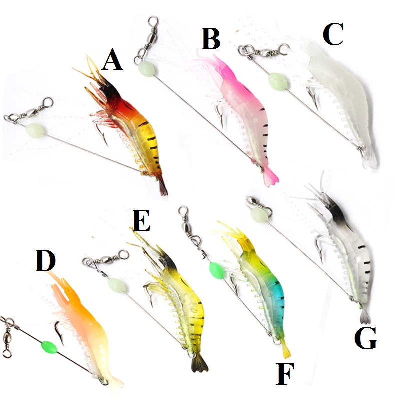 1 set Umpan Pancing Udang Casting ultralight Fishing soft Lure softlure import Shrimp GID 9cm 6 gram