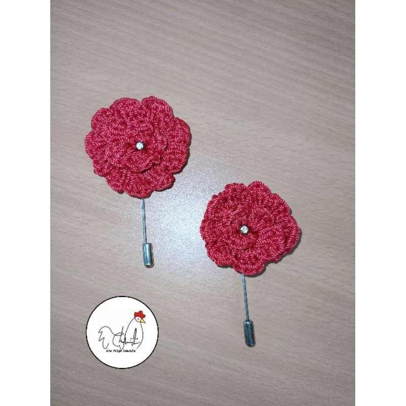 Rajut Tuspin Mawar / Pin bros / Bros jas / wedding flower pin /  tuspin bunga bros / Lapel pin