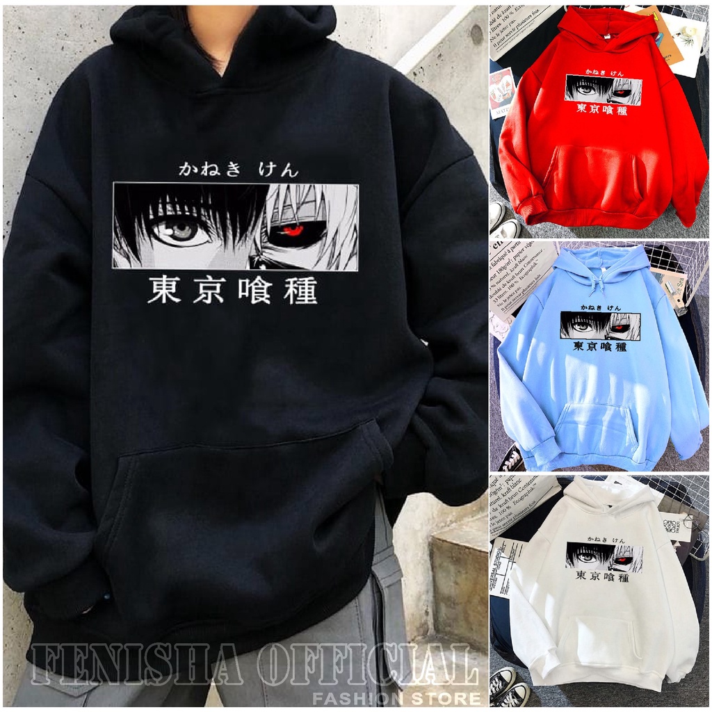 FenishaStore Sweater Hoodie Wanita Anime Tokyo Ghoul Kaneki Ken Eyes