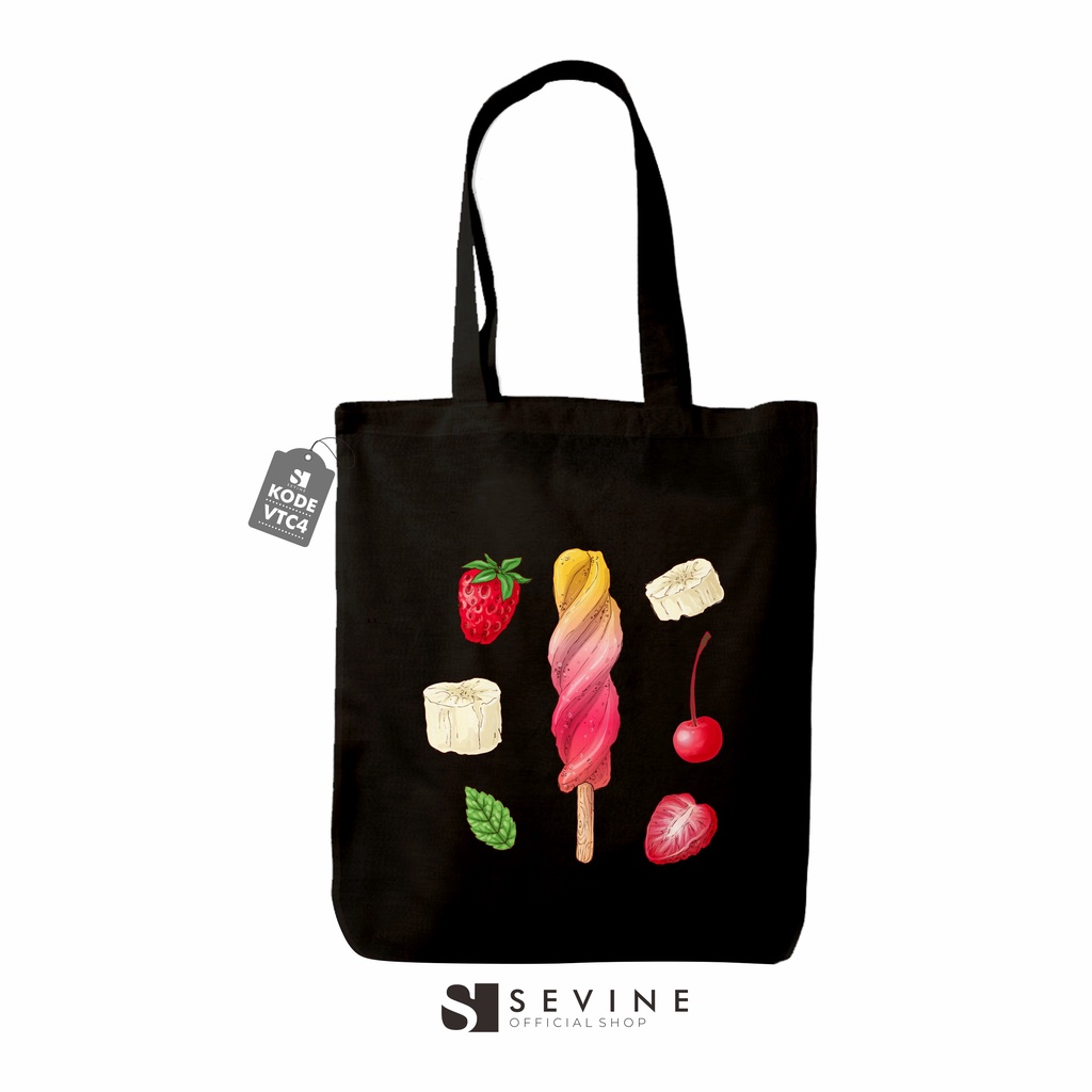 Sevine Totebag Tas Wanita Tote bag Resleting Girl Vintage Retro Colorful Black Series  - VTC4