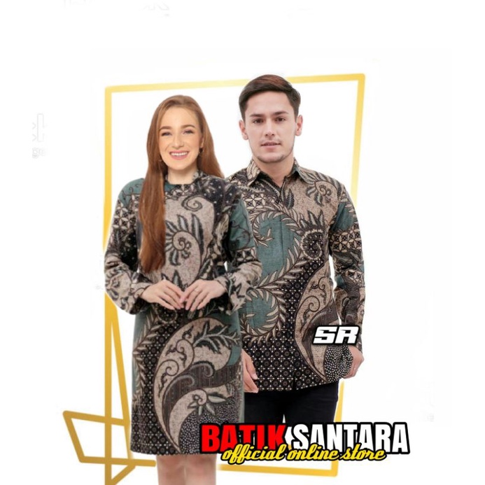 [ COD ] Batik Couple Seragam Kantor Guru Kerja Pernikahan Baju Coupel Kemeja Tunik Pria Wanita Lenga