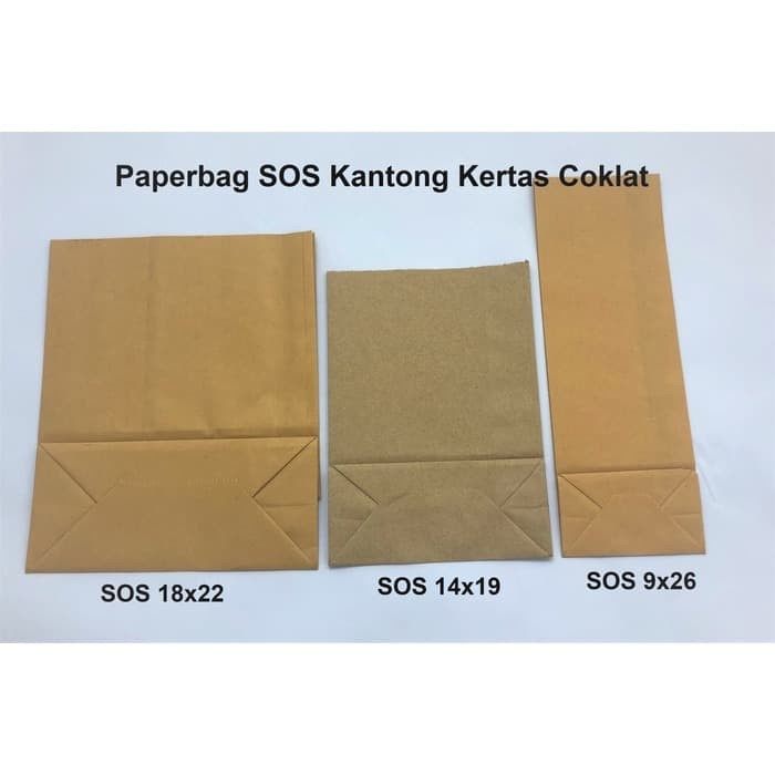

NEW Paperbag SOS Kantong Kertas Coklat 18x8x22 M Souvenir Kraft Bag