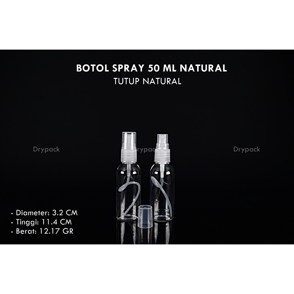 Botol Spray 50 ml Natural tutup Natural