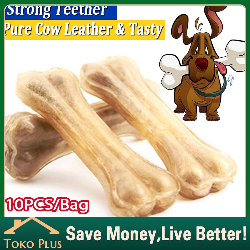 Isi 10PC Tulang Anjing Gigit Natural Press Bone Mainan Makanan Anjing Cemilan Snack Anjing Aksesoris