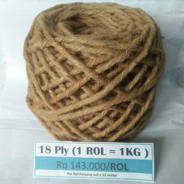 

18ply 1kg tali goni, tali rami, jute, tali, vintage, craft, aksesoris