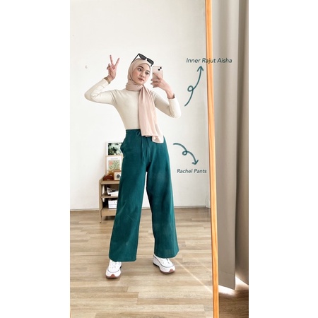 ASOKA Rachel Pants 2431 - Celana Highwaist Tali - Celana Linen Crinkle - Kulot Casual