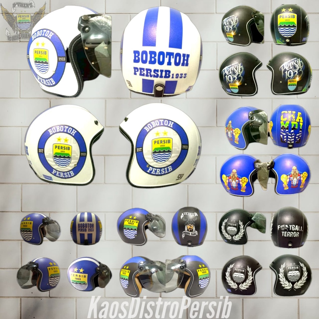 HELM bogo retro persib classic kkaca cekung dewasa pria wanita