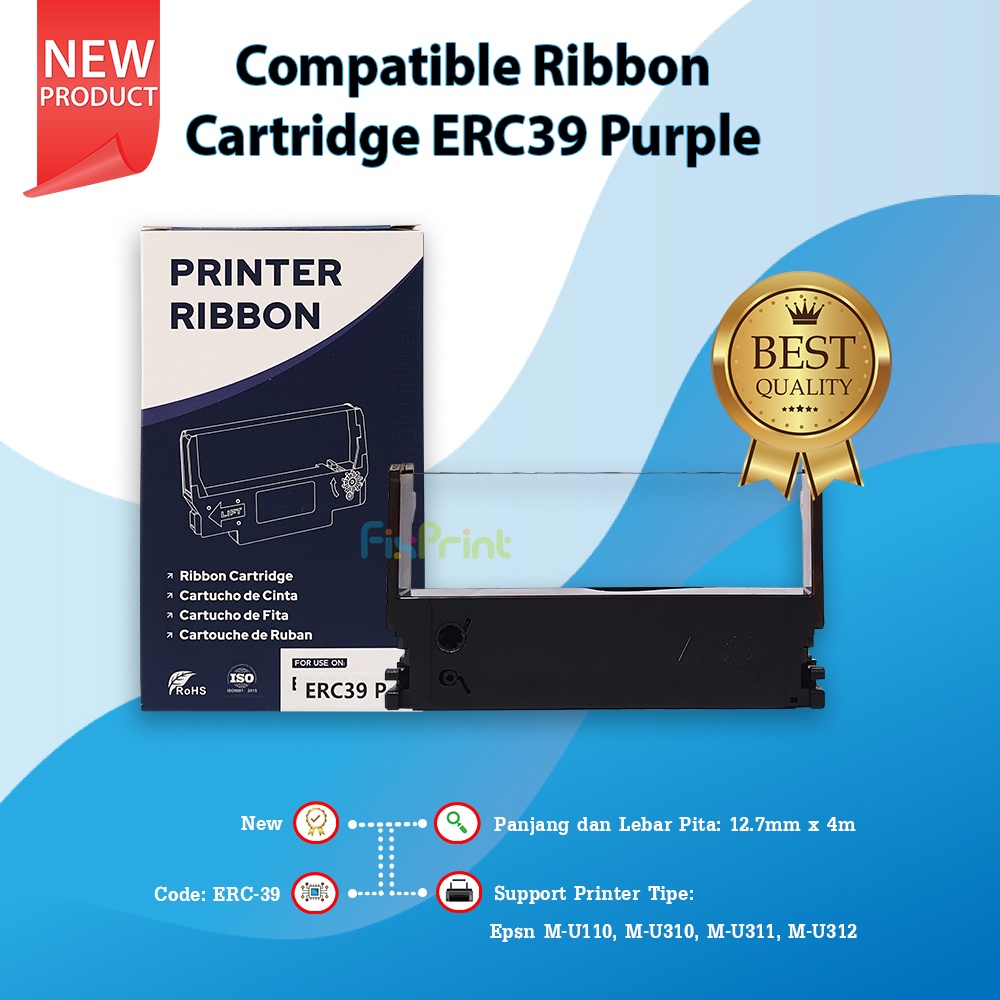 Cartridge Compatible Ribbon ERC39 Purple Pita ERC-39P Printer Epsn M-U110 M-U310 M-U311 M-U312