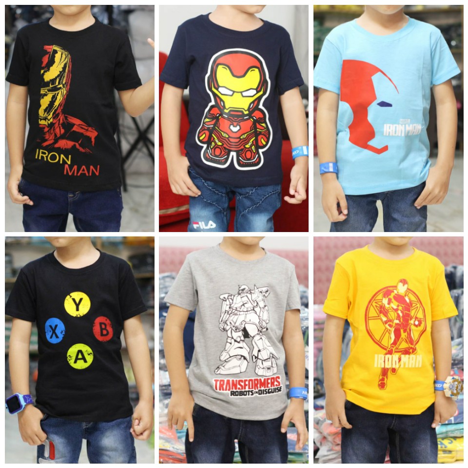 GROSIR BAJU  KAOS  ANAK COTTON  COMBED  30S  SUPERHERO MARVER 