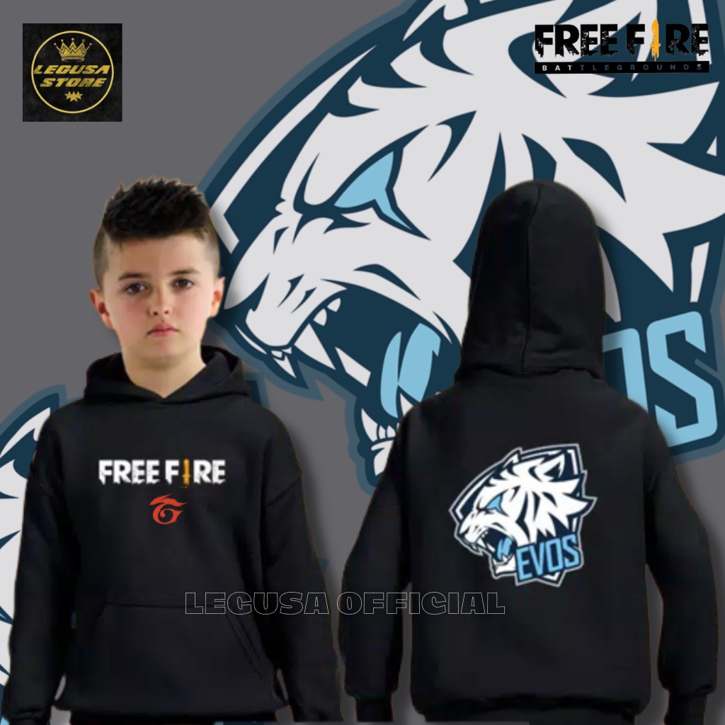 Jaket Sweater Hoodie Anak Free Fire Evos / Sweater Heroic Angel Free Fire