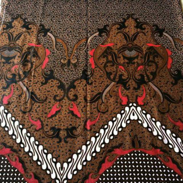 ARJ KAIN BATIK SOGAN LIRIS PARANG MERAH BATIK ORI PEKALONGAN / BATIK PEKALONGAN