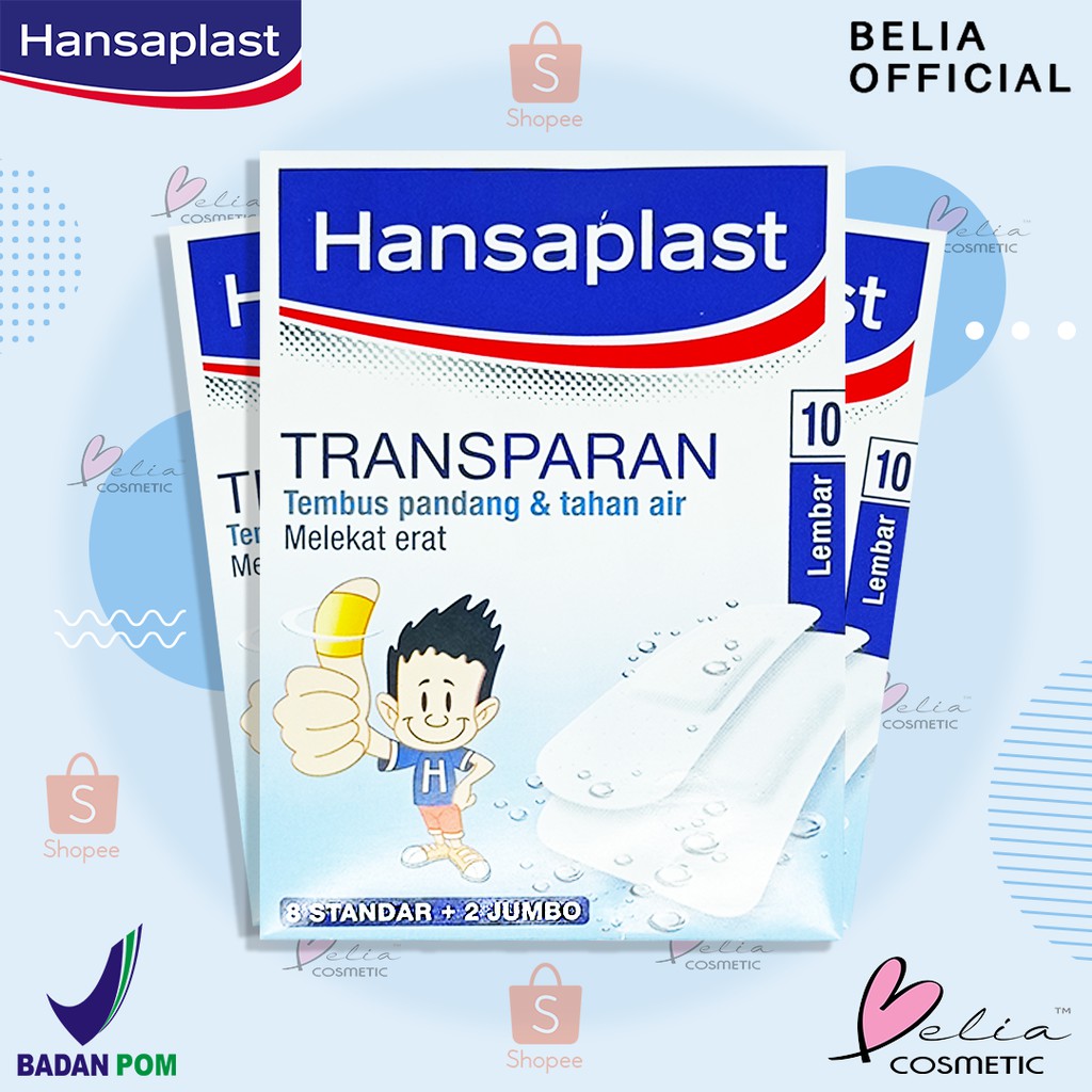 ❤ BELIA ❤ Hansaplast Transparan Plester Bening Tembus Pandang isi 10 Lembar