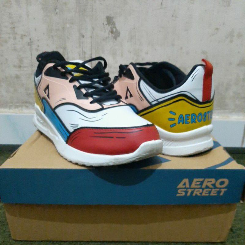 Sepatu Aerostreet 2D Full Colour (Putih Merah Biru Peach) Size 41 (26,6cm)